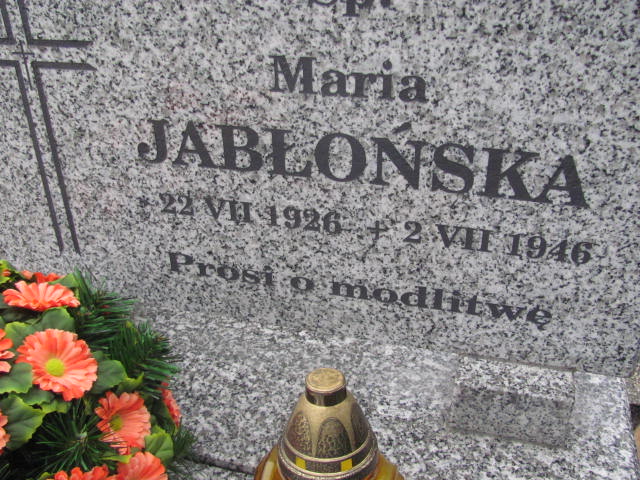 Maria Jabłońska 1926 Nowy Sącz Biegonice - Grobonet - Wyszukiwarka osób pochowanych