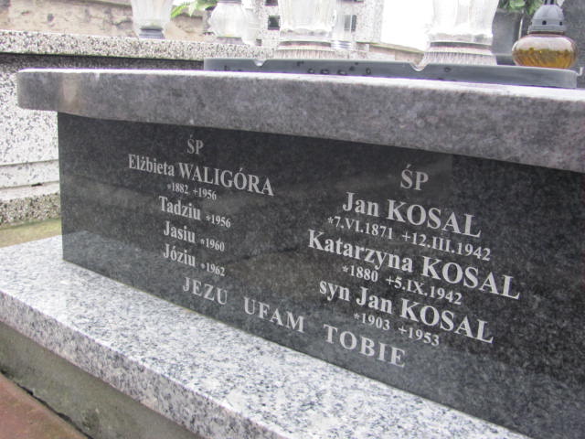 Jan Kosal 1871 Nowy Sącz Biegonice - Grobonet - Wyszukiwarka osób pochowanych